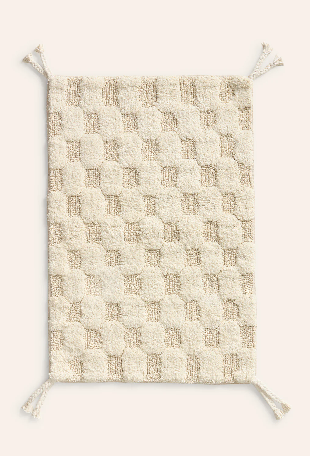 Alfombra de baño a cuadros crudos Oslo - Image 3