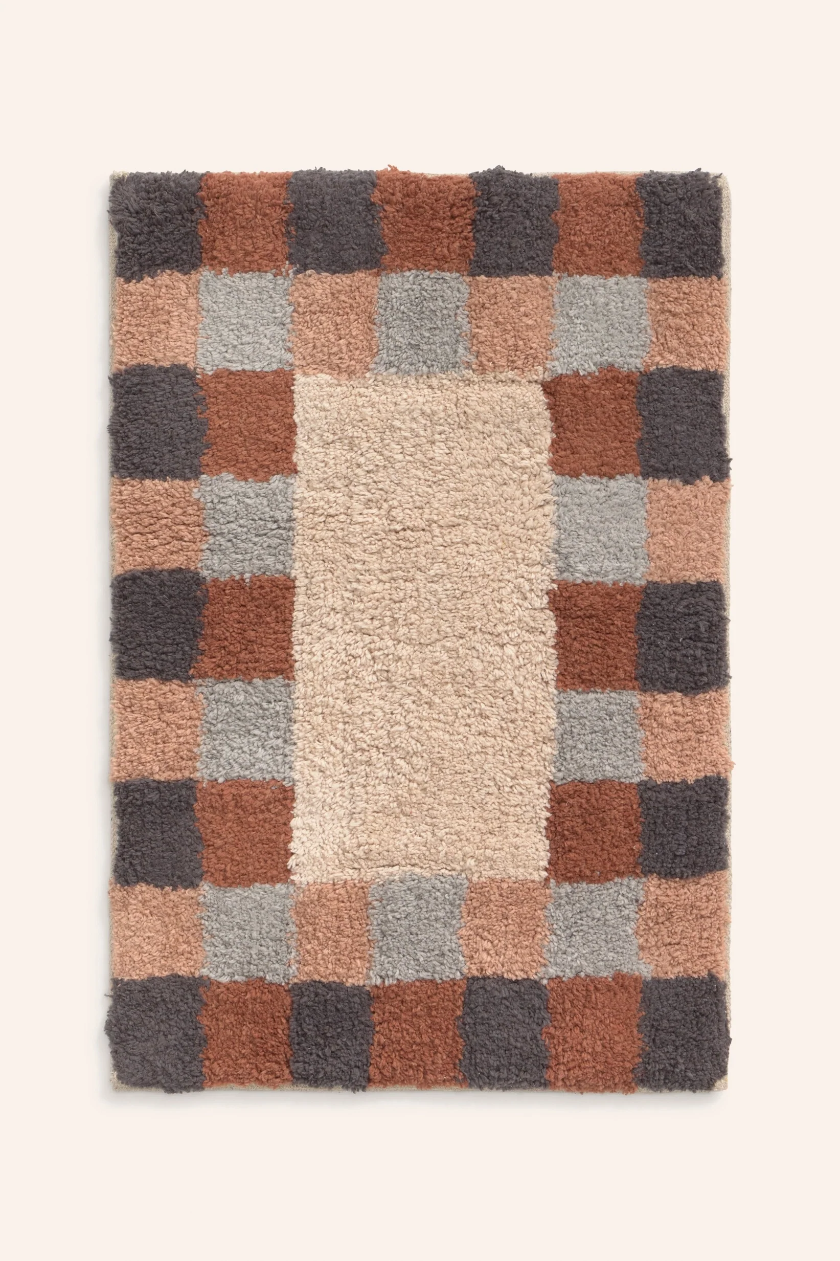 Alfombra de baño a cuadros en varios tonos Churup - Image 5