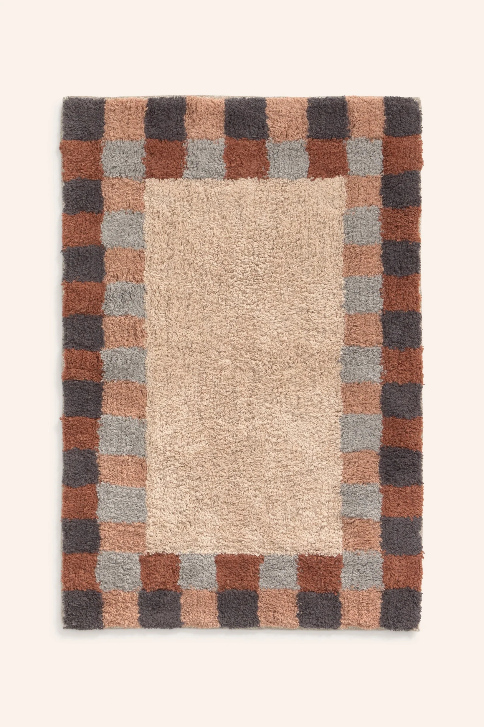 Alfombra de baño a cuadros en varios tonos Churup - Image 8