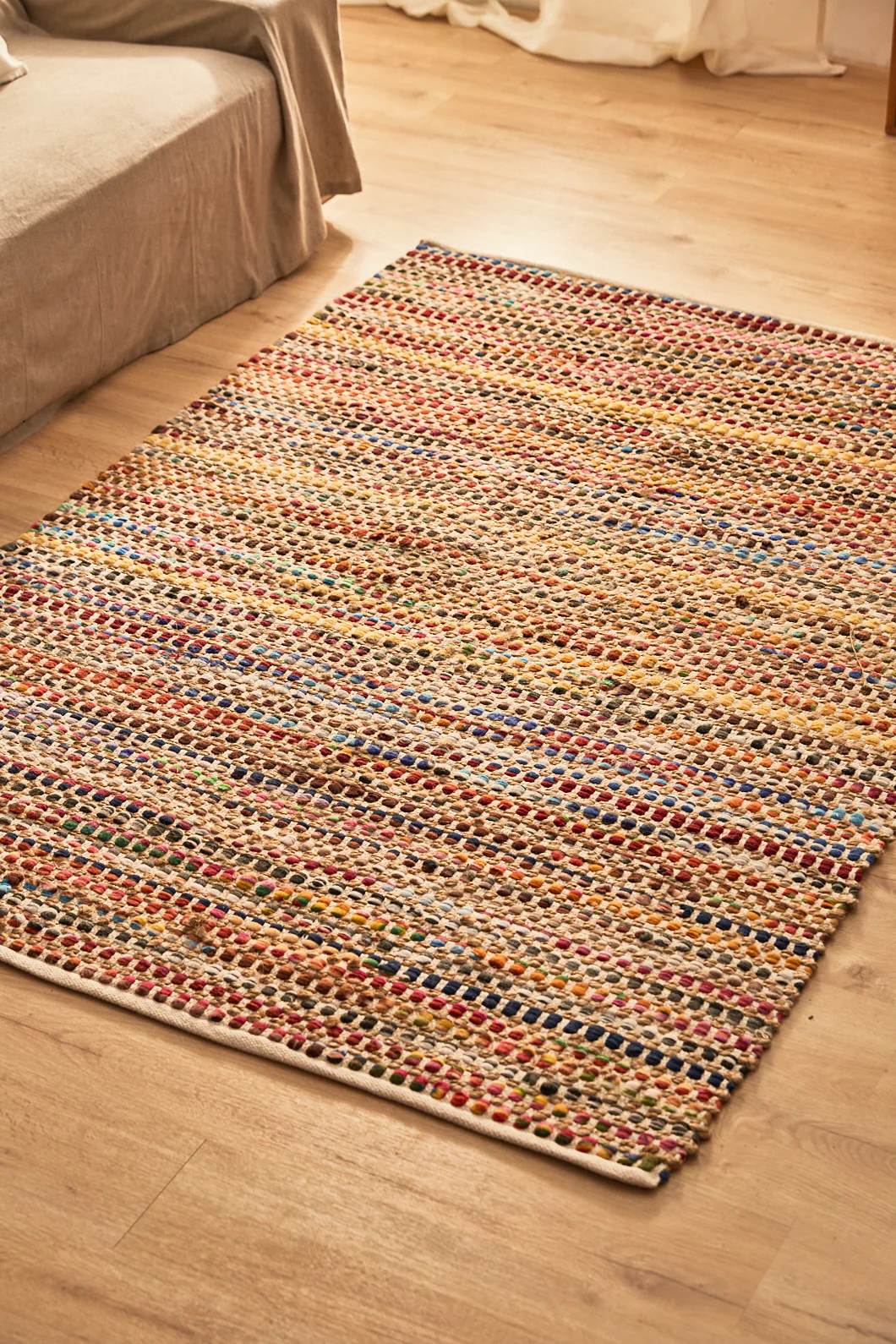 Alfombra de yute y tela multicolor Cando - Image 14