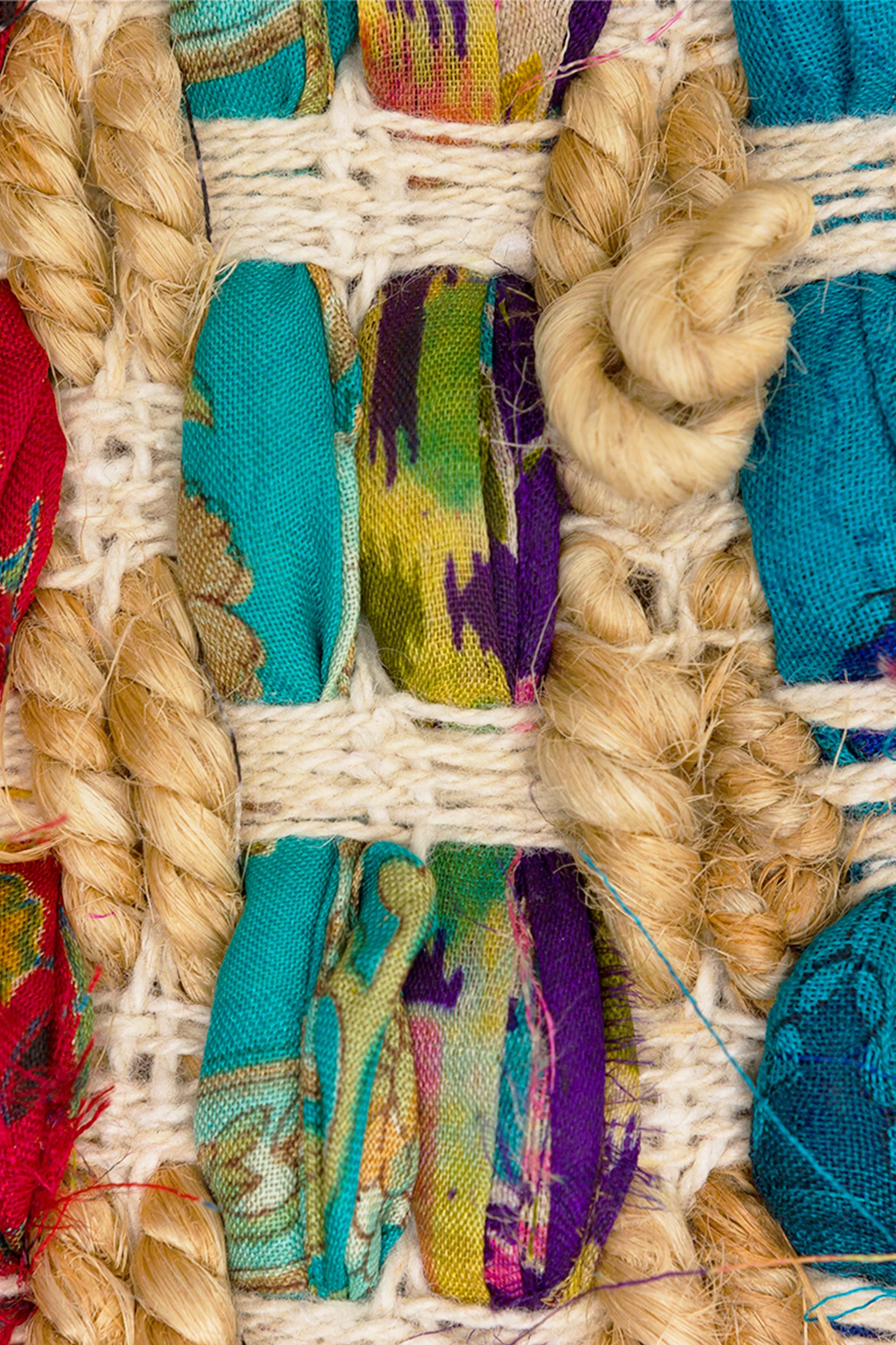 Alfombra de yute y tela multicolor Cando - Image 16