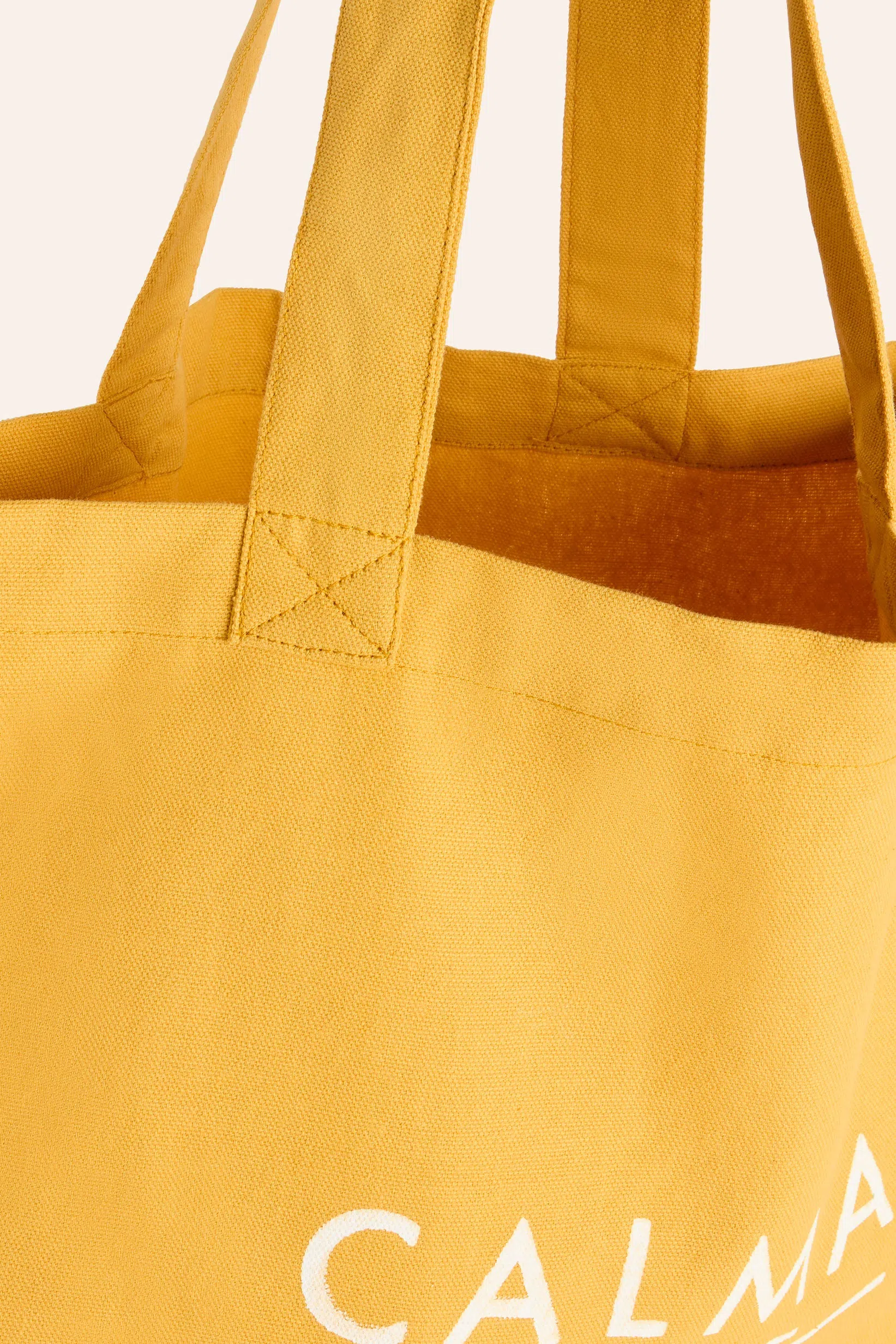 Bolsa tote de algodón mostaza Rambla - Image 4