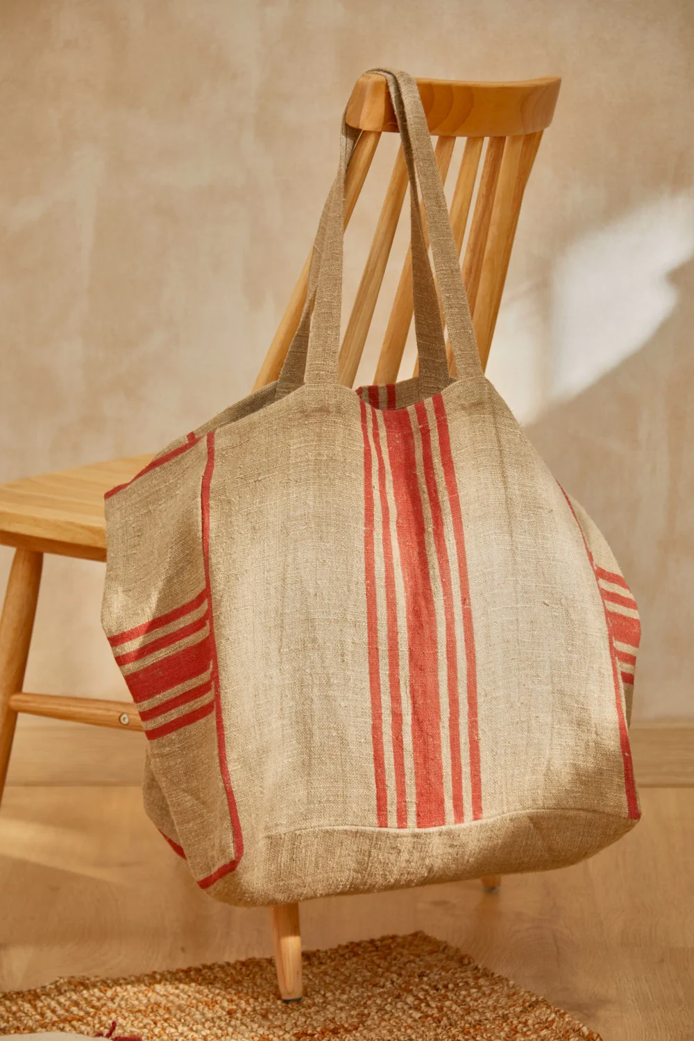 Bolso de lino estampado a rayas rojas Lili - Image 4