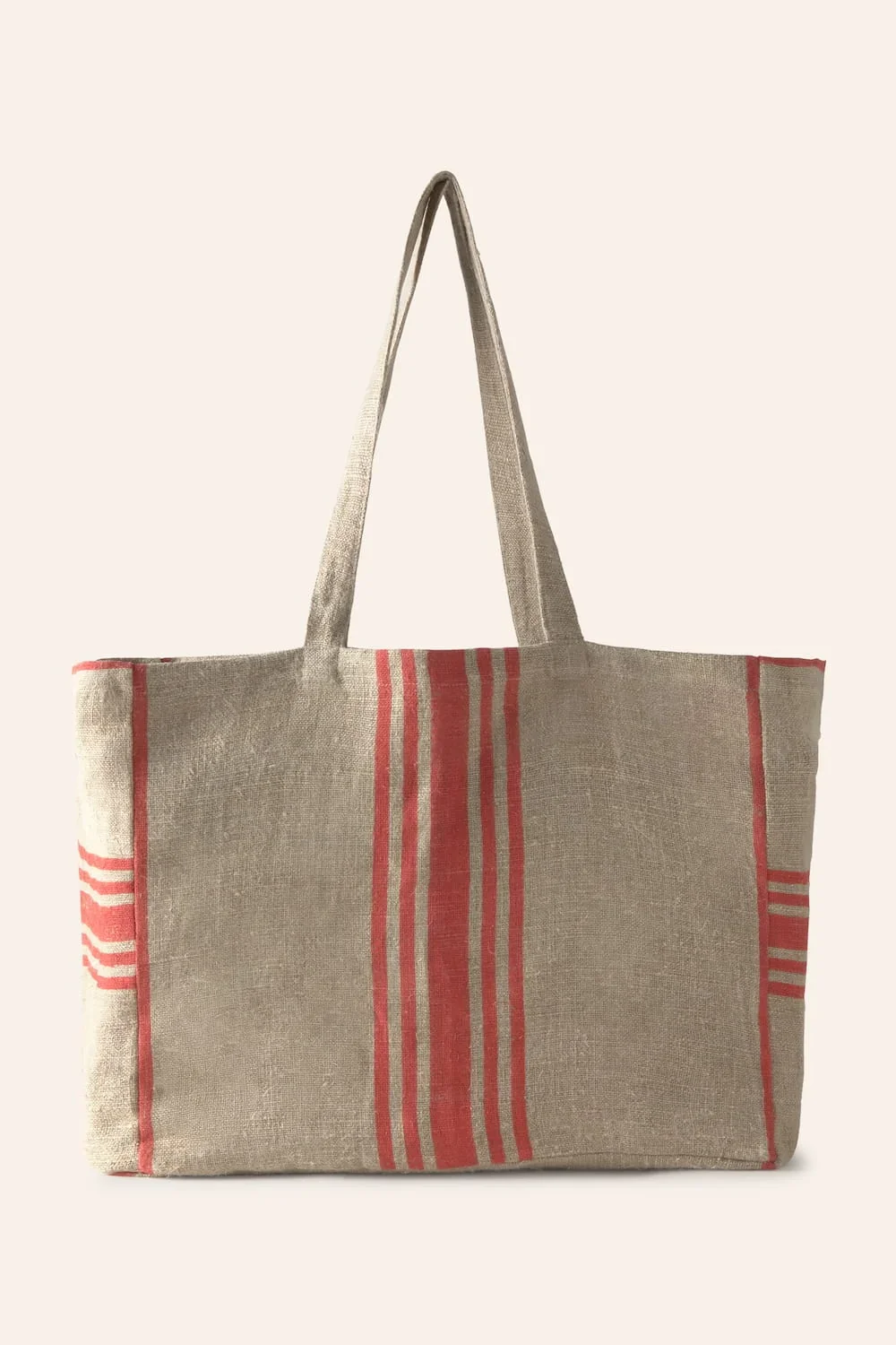 Bolso de lino estampado a rayas rojas Lili - Image 6