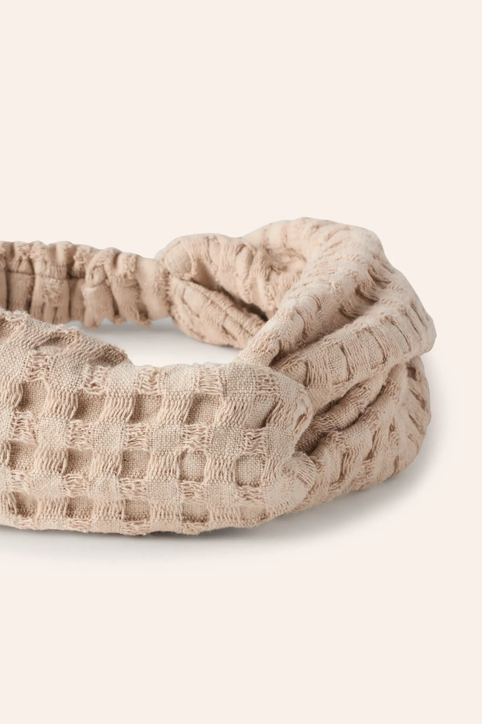 Diadema de algodón color piedra Ola - Image 3