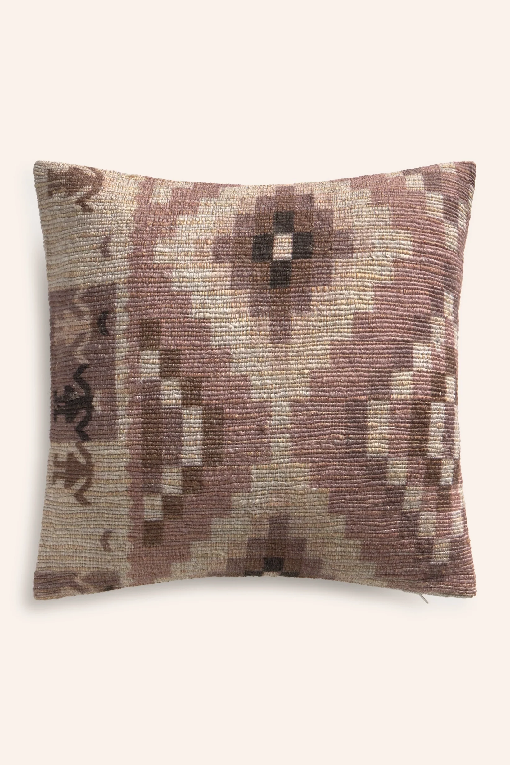 Funda de cojín cuadrada de algodón trenzado en tonos piedra Zulu - Image 6