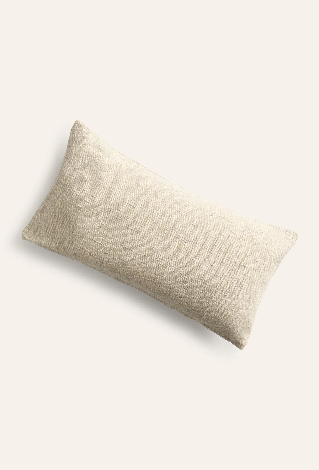 Funda de cojín de lino y algodón beige Arga - Image 3