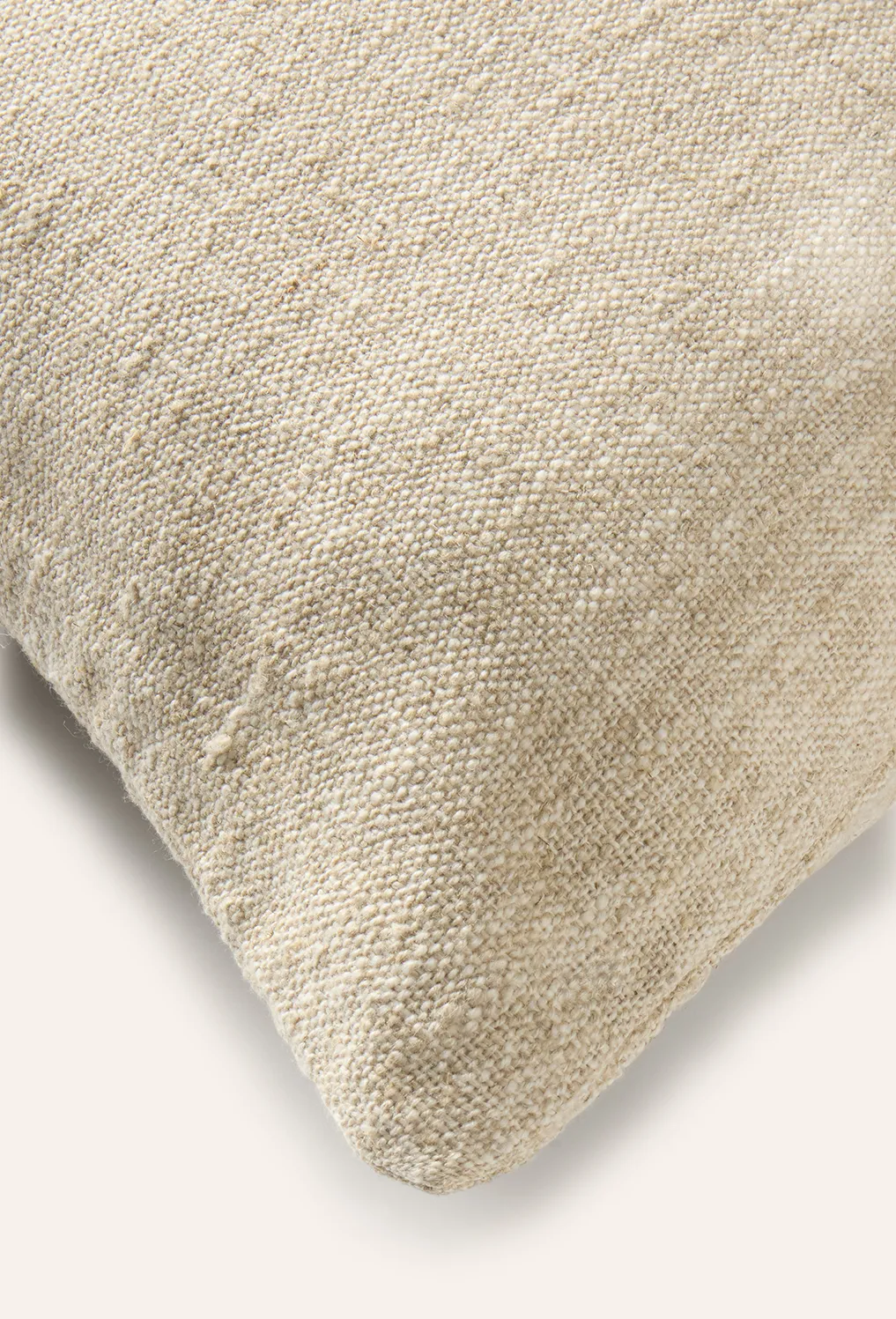 Funda de cojín de lino y algodón beige Arga - Image 5