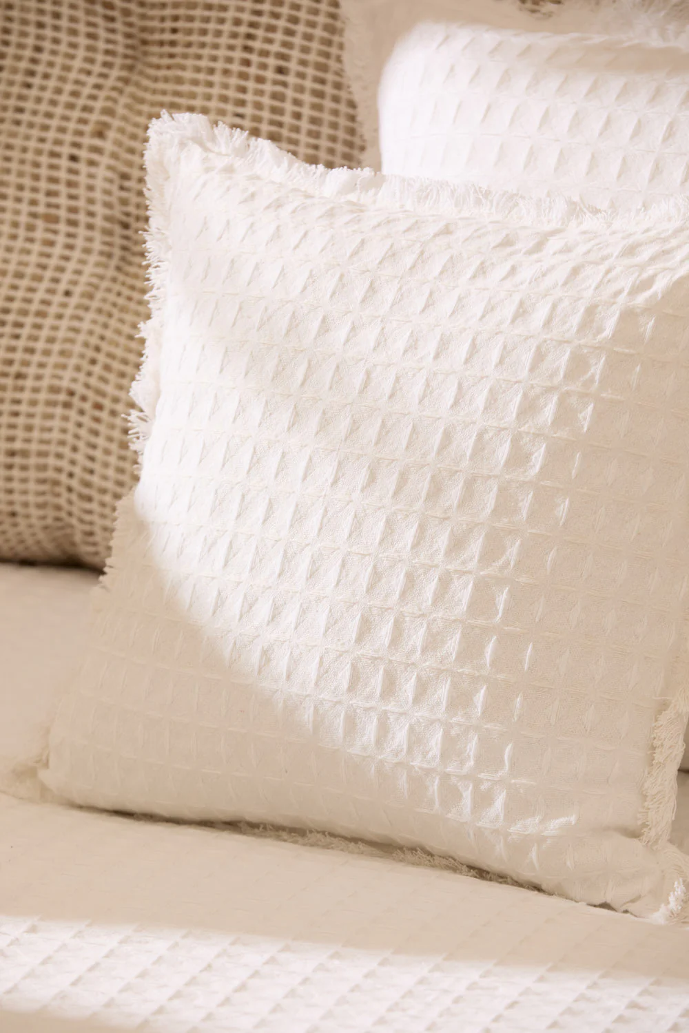 Funda de cojín nido de abeja blanco Panal - Image 6