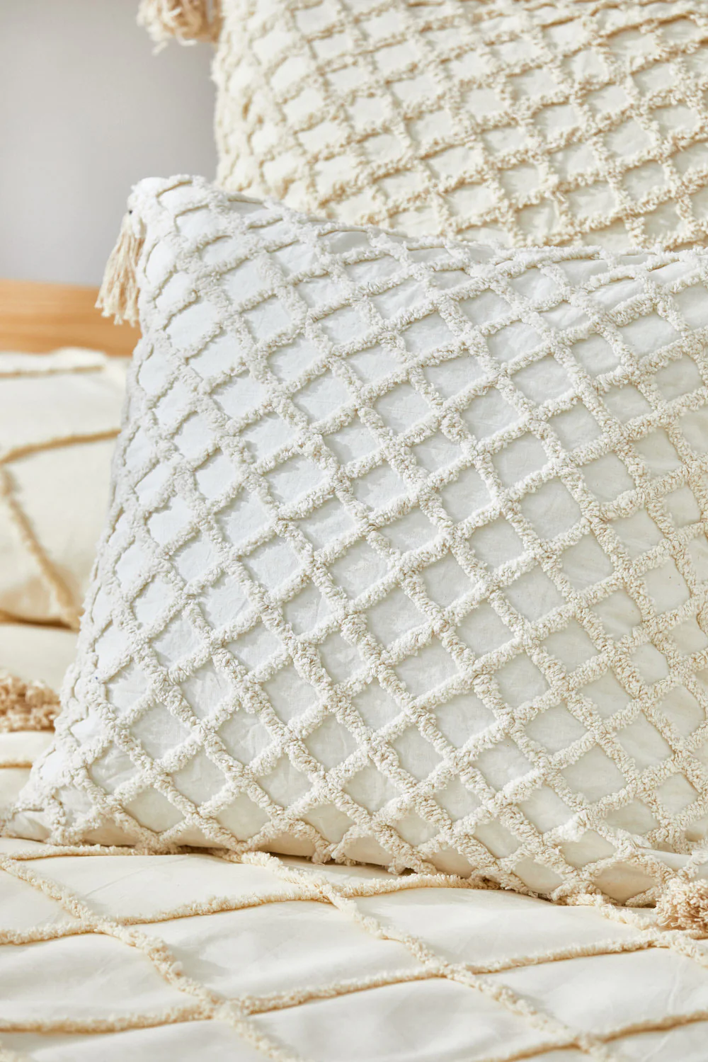 Funda de cojín con relieve de rombos crudo Royal - Image 7