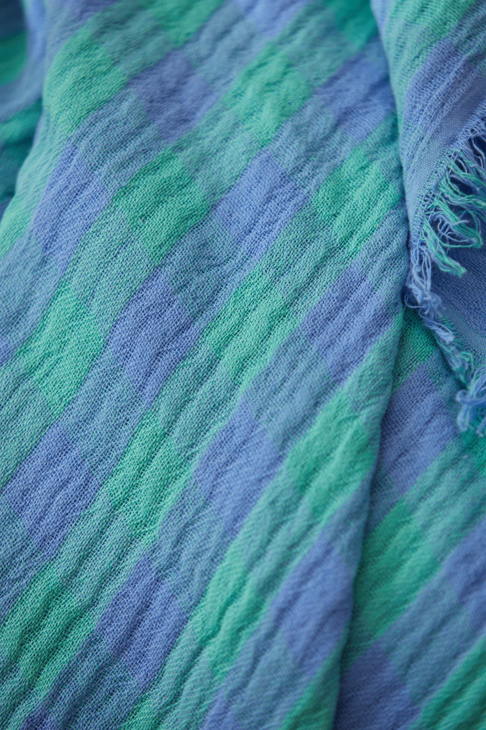 Plaid de algodón vichy azul Nasau - Image 4