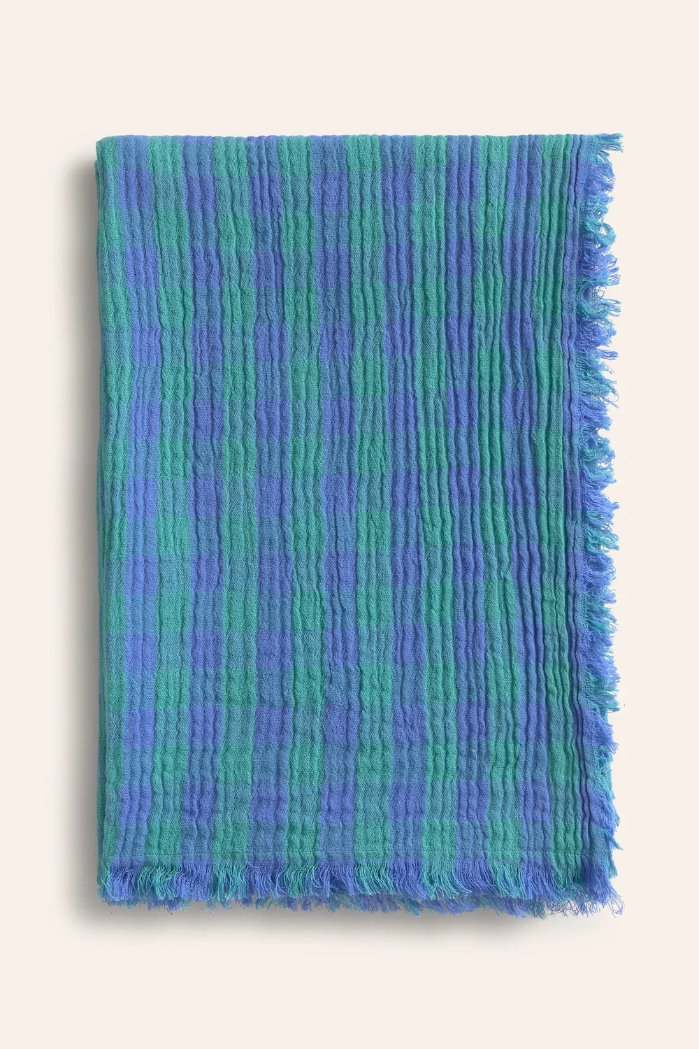 Plaid de algodón vichy azul Nasau - Image 5