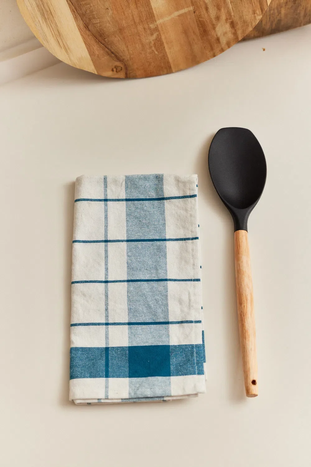 Set de 2 trapos de cocina a cuadros azul Aveiro - Image 3