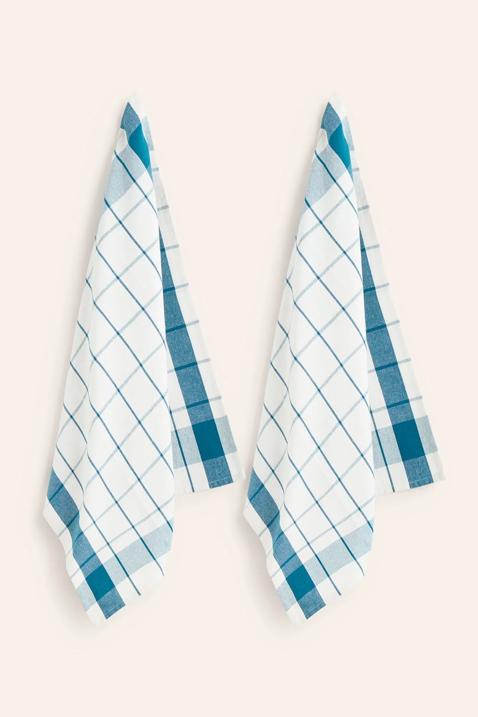 Set de 2 trapos de cocina a cuadros azul Aveiro - Image 5