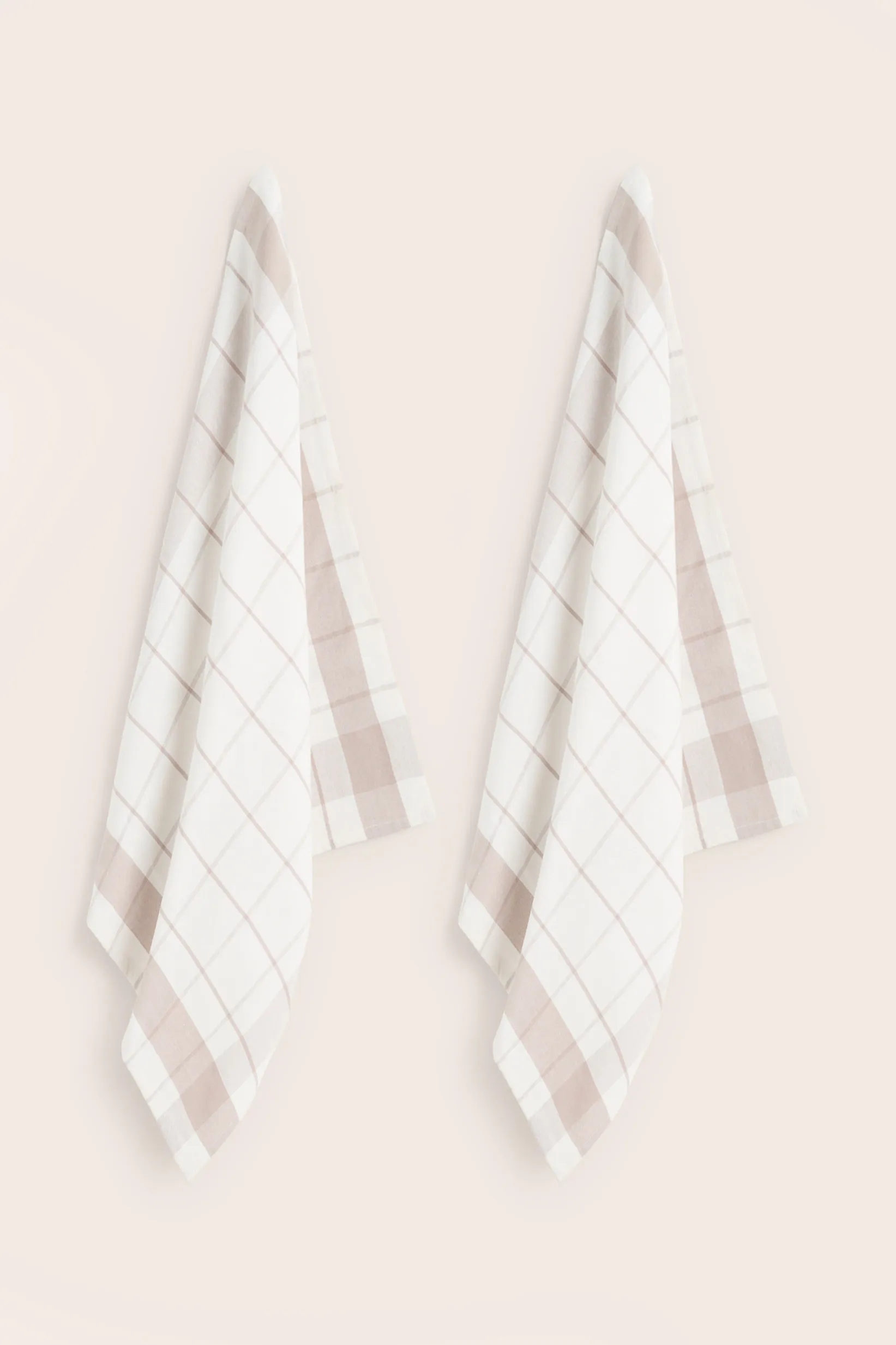 Set de 2 trapos de cocina a cuadros gris Aveiro - Image 3