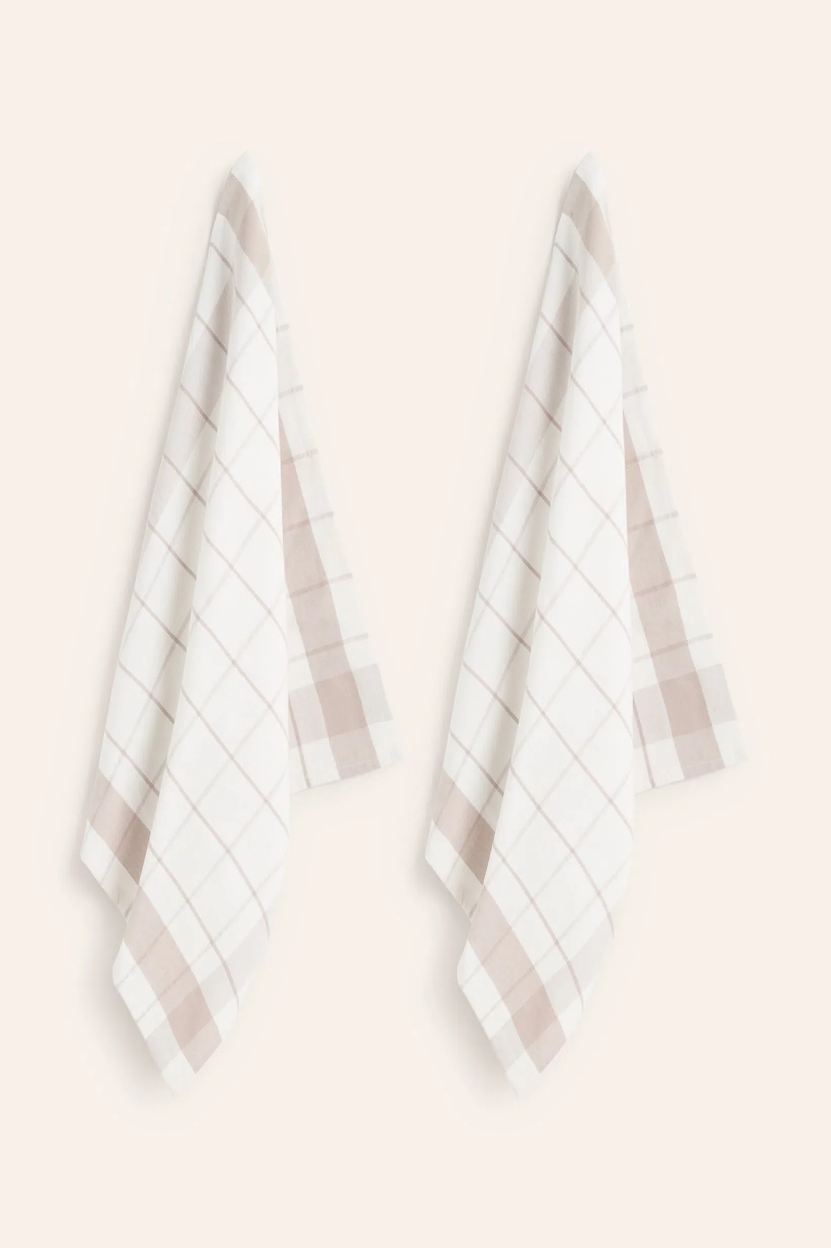 Set de 2 trapos de cocina a cuadros gris Aveiro - Image 4