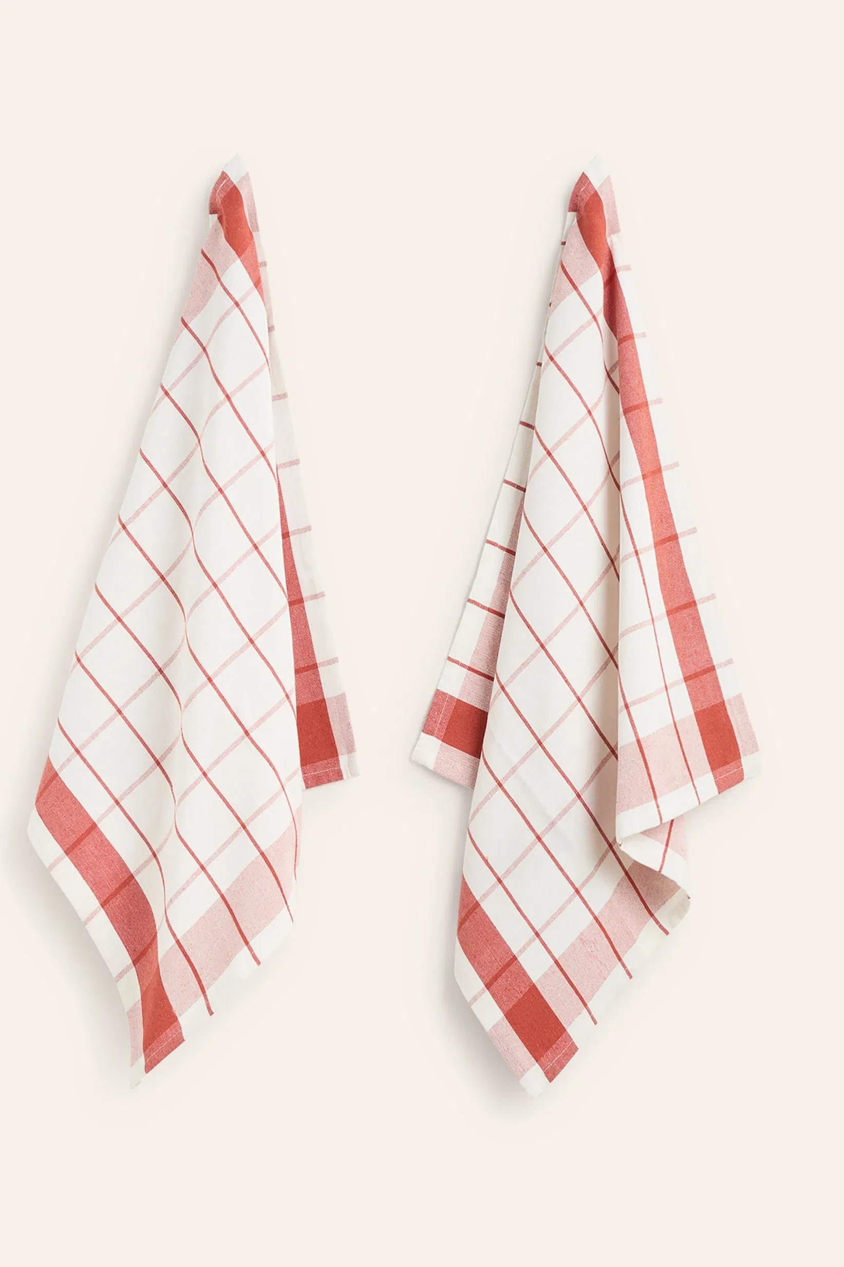 Set de 2 trapos de cocina a cuadros tierra Aveiro - Image 3