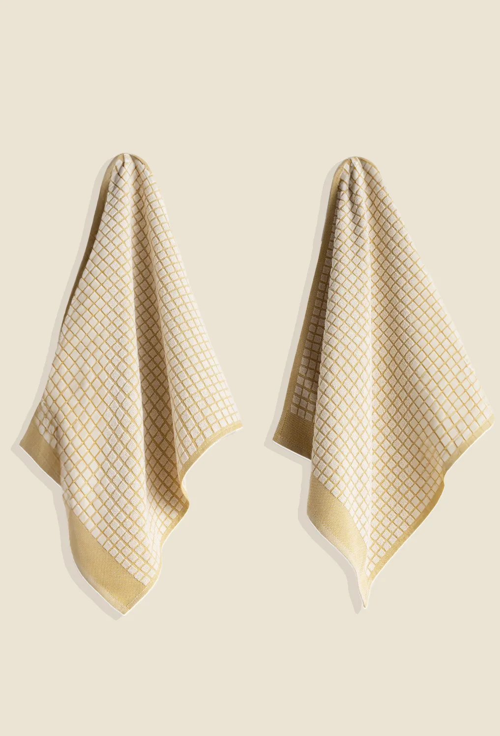 Set de 2 trapos de cocina de algodón mostaza Oporto - Image 3