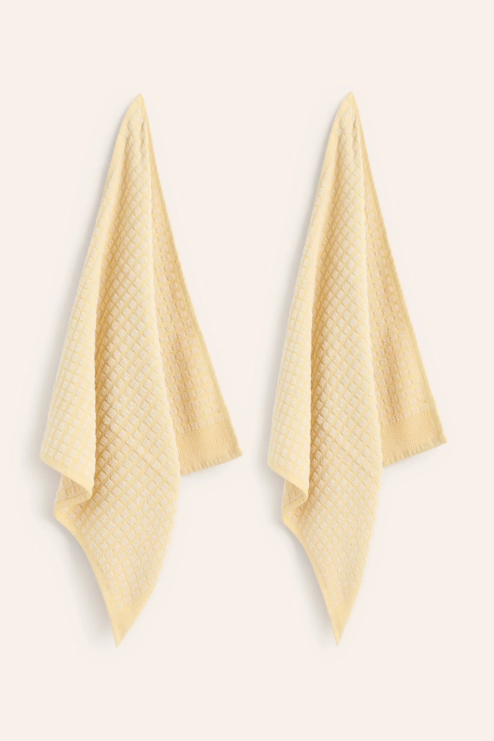 Set de 2 trapos de cocina de algodón mostaza Oporto - Image 4